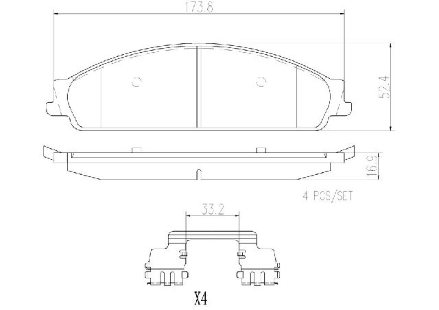 2005-2007 Ford Freestyle Disc Brake Pad Set - Front (Brembo)