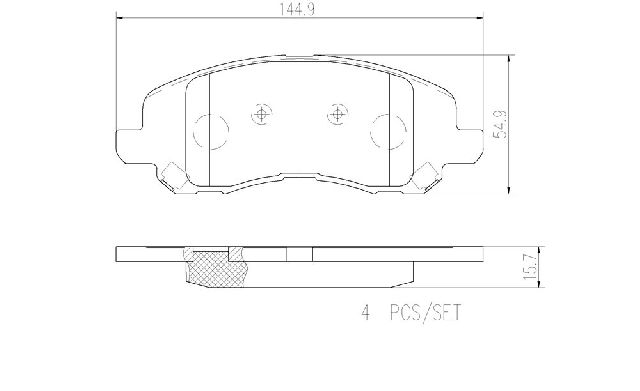 2008-2014 Dodge Avenger Disc Brake Pad Set - Front (Brembo)