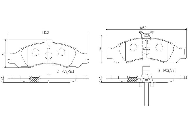 2004 Pontiac GTO Disc Brake Pad Set - Front (Brembo)
