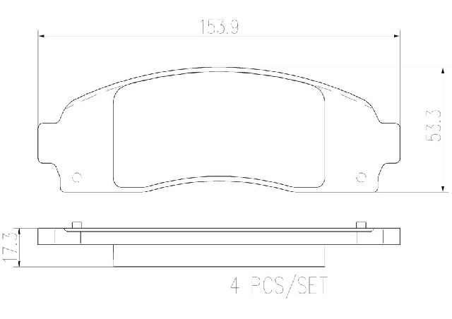 2001-2005 Ford Explorer Sport Trac Disc Brake Pad Set - Front (Brembo)