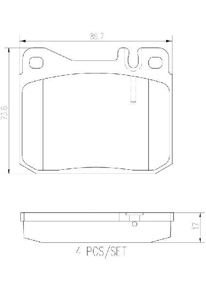 1988-1991 Mercedes-Benz 300SE Disc Brake Pad Set - Front (Brembo)