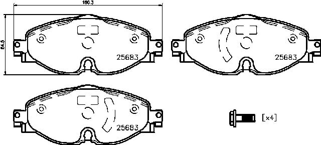 2015-2021 Volkswagen GTI Disc Brake Pad Set - Front (Brembo)