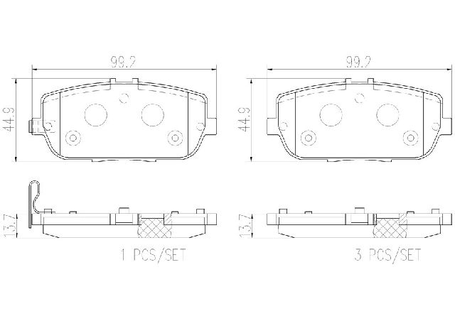 2006-2020 Mazda MX-5 Miata Disc Brake Pad Set - Rear (Brembo)