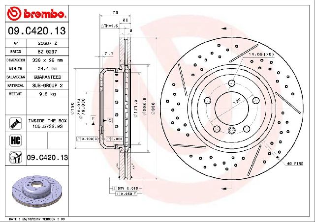 2006-2011 BMW 323i Disc Brake Rotor - Front (Brembo)
