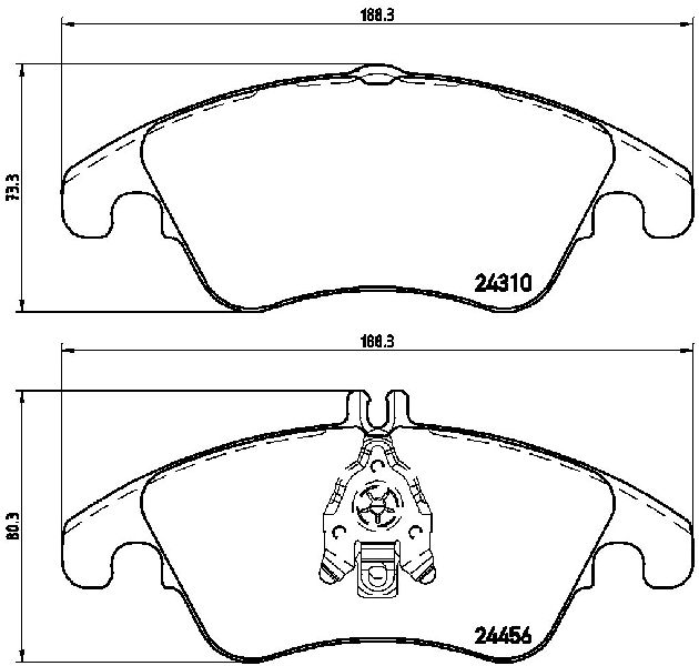 2013-2014 Mercedes-Benz C300 Disc Brake Pad Set - Front (Brembo)