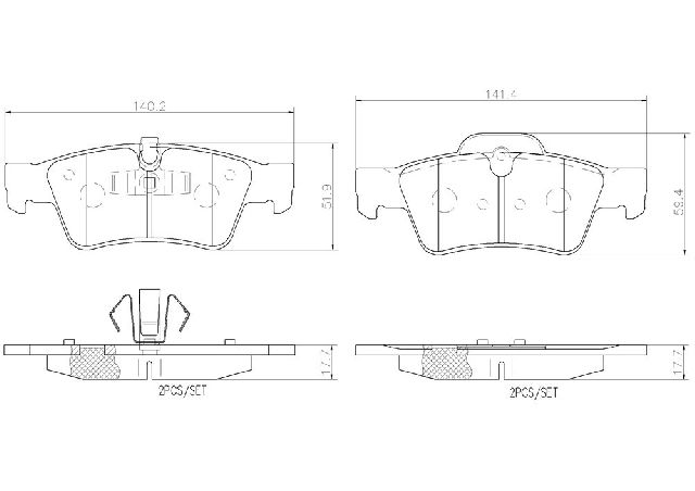 2006-2011 Mercedes-Benz ML350 Disc Brake Pad Set - Rear (Brembo)