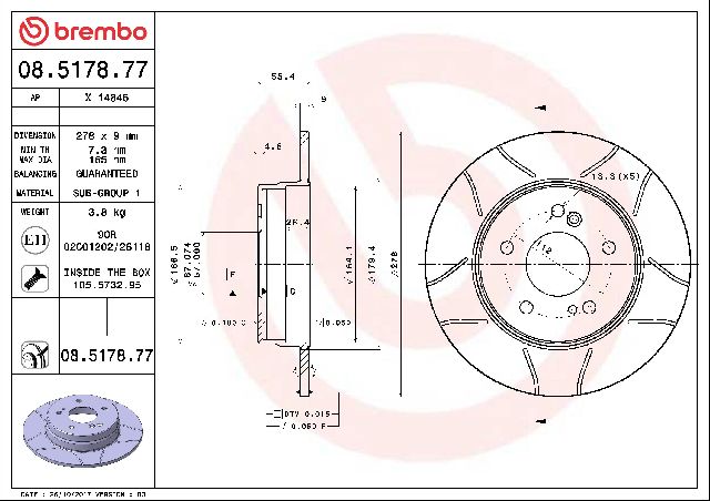 1996-2000 Mercedes-Benz C280 Disc Brake Rotor - Rear (Brembo)