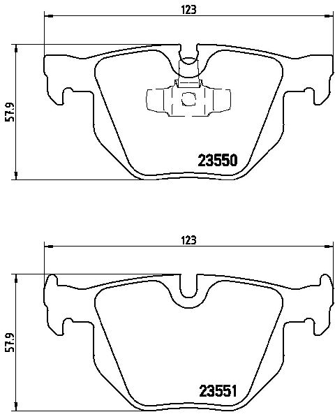 2007-2013 BMW 335i Disc Brake Pad Set - Rear (Brembo)