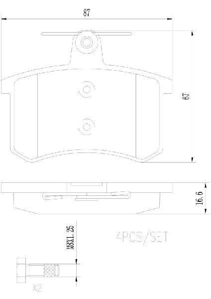 1995-1998 Audi A6 Disc Brake Pad Set - Rear (Brembo)