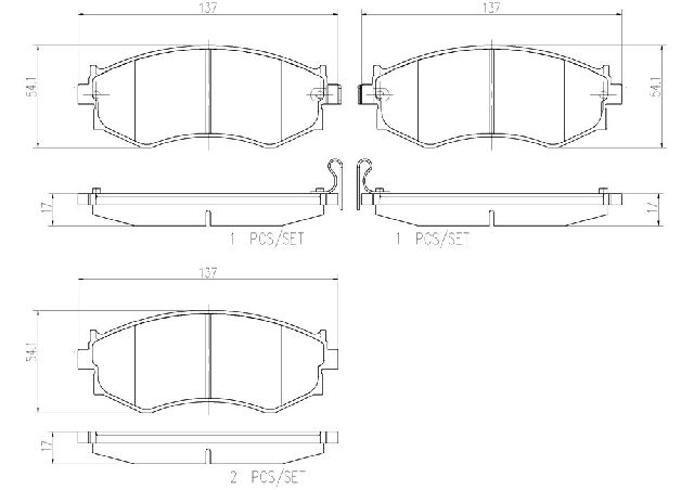 2000-2006 Nissan Sentra Disc Brake Pad Set - Front (Brembo)
