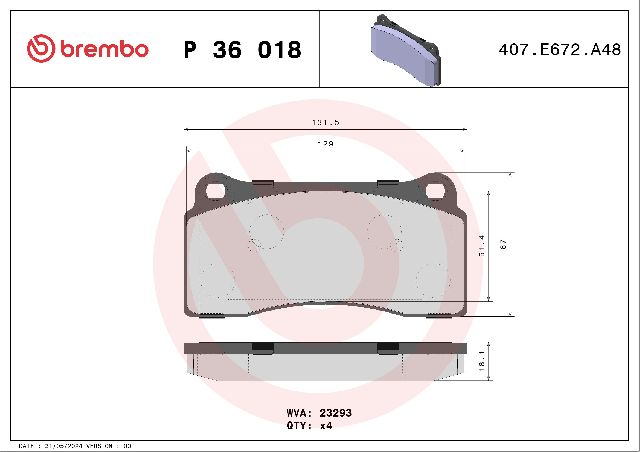 2000-2006 Jaguar XK8 Disc Brake Pad Set - Front (Brembo)