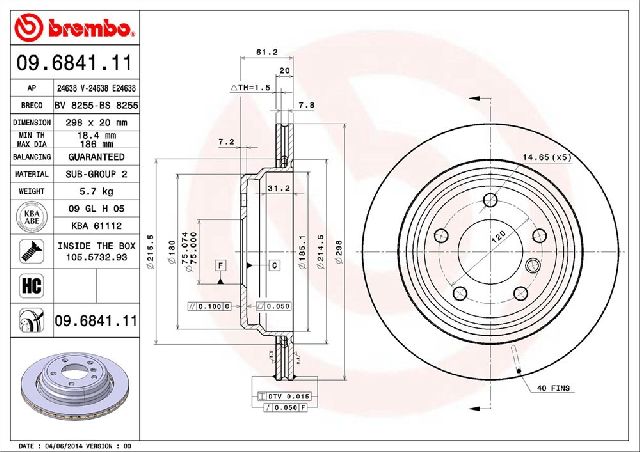 1997-2000 BMW 528i Disc Brake Rotor - Rear (Brembo)