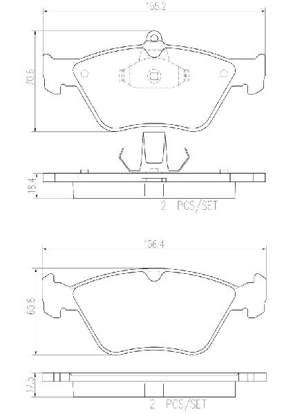 1994-1996 Saab 900 Disc Brake Pad Set - Front (Brembo)