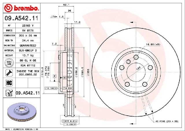 2002-2006 BMW X5 Disc Brake Rotor - Front (Brembo)