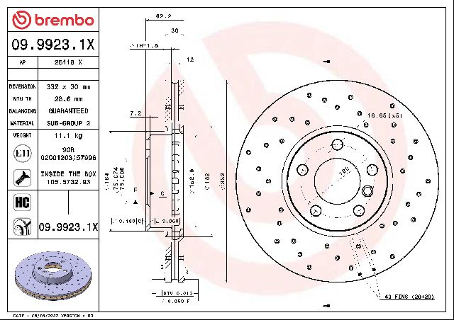 2011-2019 BMW X6 Disc Brake Rotor - Front (Brembo)