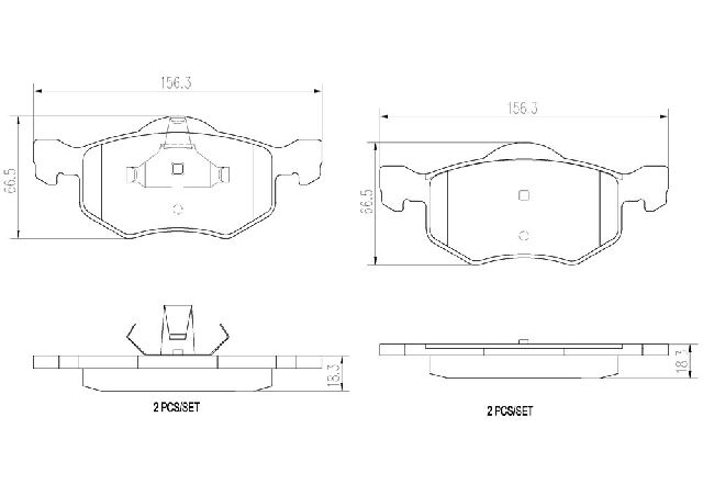 2001-2006 Mazda Tribute Disc Brake Pad Set - Front (Brembo)