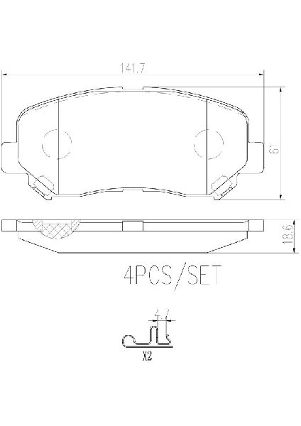 2014-2022 Jeep Cherokee Disc Brake Pad Set - Front (Brembo)
