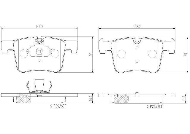 2011-2017 BMW X3 Disc Brake Pad Set - Front (Brembo)