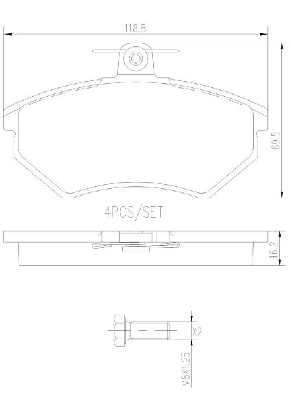 1993-1999 Volkswagen Jetta Disc Brake Pad Set - Front (Brembo)