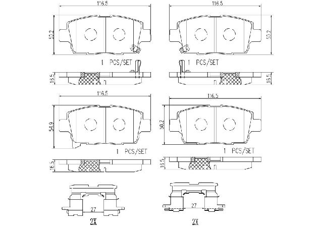 2004-2006 Scion xA Disc Brake Pad Set - Front (Brembo)