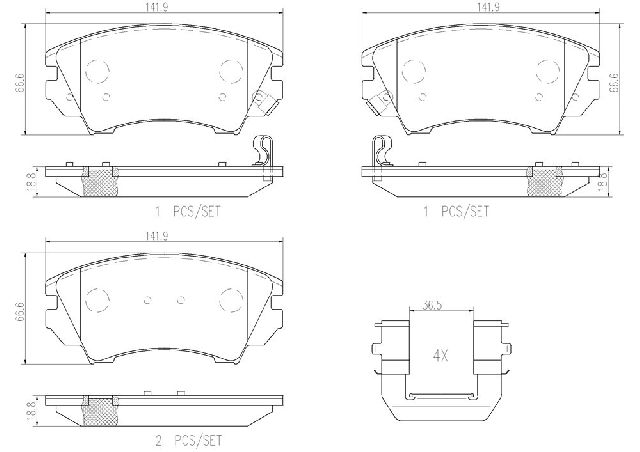 2011-2017 Chevrolet Caprice Disc Brake Pad Set - Front (Brembo)