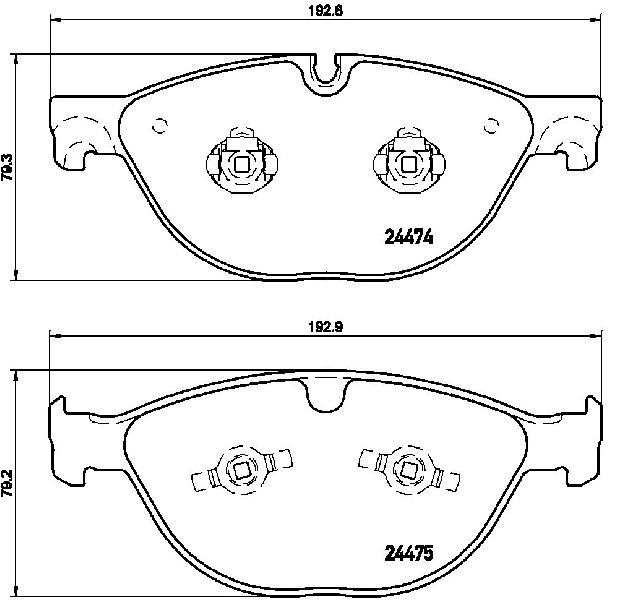 2010-2015 Jaguar XF Disc Brake Pad Set - Front (Brembo)
