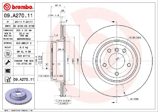 2009-2012 BMW 335i xDrive Disc Brake Rotor - Rear (Brembo)