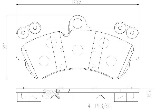 2003-2010 Porsche Cayenne Disc Brake Pad Set - Front (Brembo)