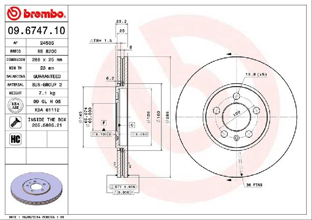 1996-1999 Volkswagen Jetta Disc Brake Rotor - Front (Brembo)