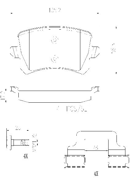 2009-2016 Volkswagen CC Disc Brake Pad Set - Rear (Brembo)