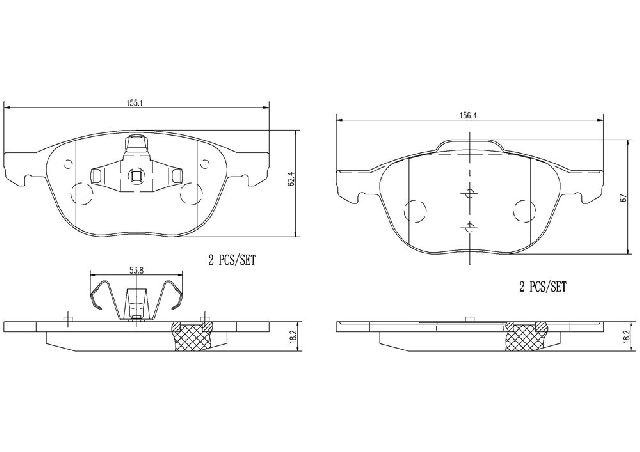 2004-2013 Mazda 3 Disc Brake Pad Set - Front (Brembo)