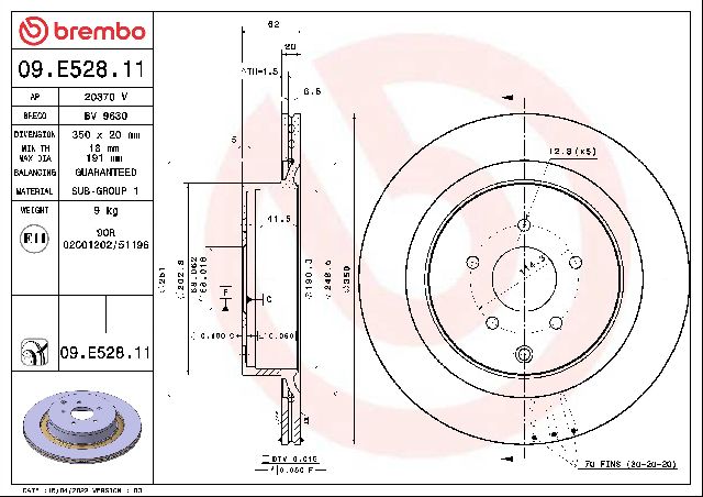 2014-2021 INFINITI Q50 Disc Brake Rotor - Rear (Brembo)