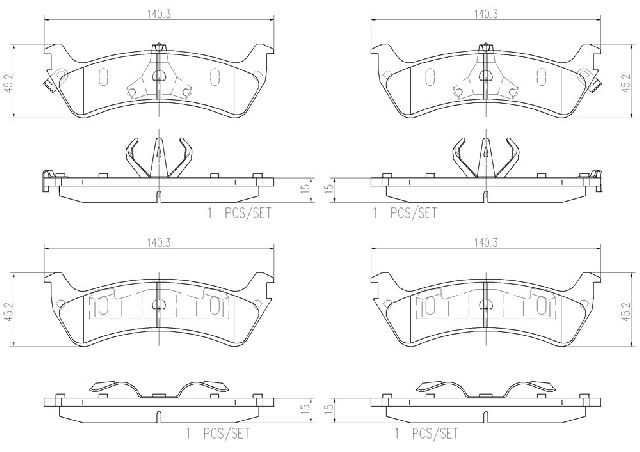 1997-2001 Mercury Mountaineer Disc Brake Pad Set - Rear (Brembo)