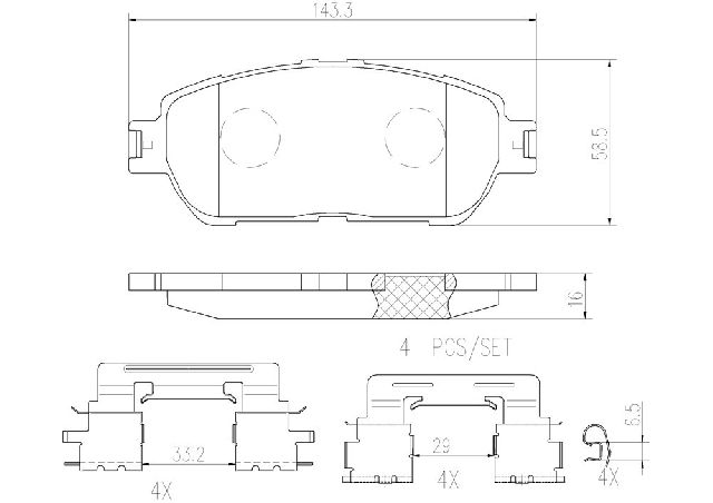 2002-2003 Lexus ES300 Disc Brake Pad Set - Front (Brembo)