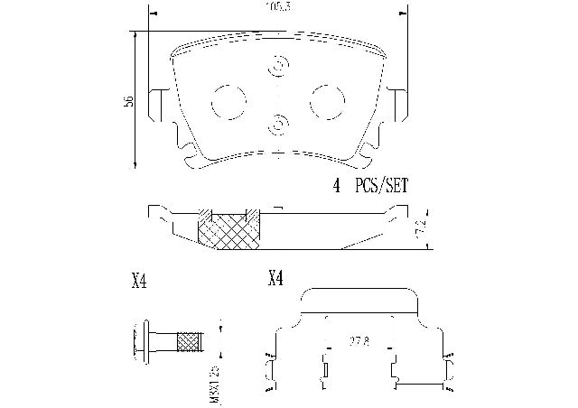 2015-2021 Volkswagen GTI Disc Brake Pad Set - Rear (Brembo)