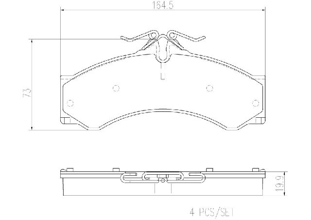 2003-2006 Dodge Sprinter 3500 Disc Brake Pad Set - Front or Rear (Brembo)