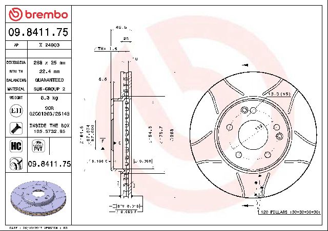 2001-2005 Mercedes-Benz C240 Disc Brake Rotor - Front (Brembo)