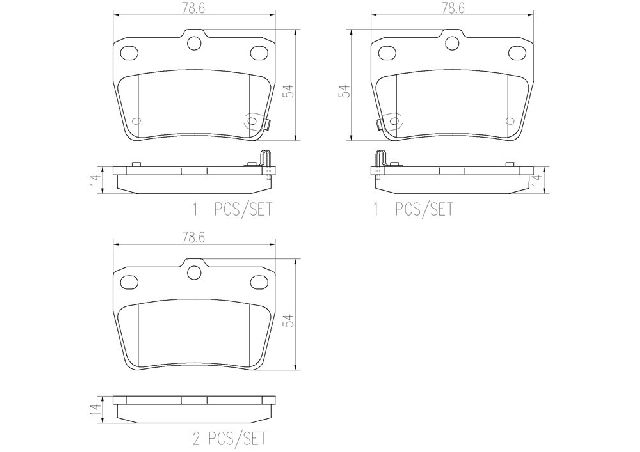 2004-2005 Toyota RAV4 Disc Brake Pad Set - Rear (Brembo)
