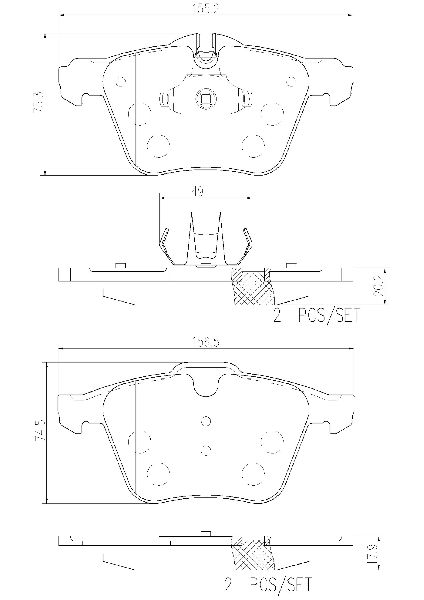 2006-2008 Jaguar S-Type Disc Brake Pad Set - Front (Brembo)