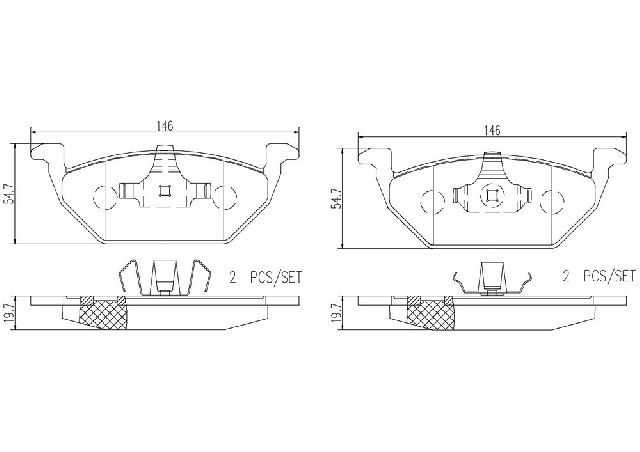1999-2018 Volkswagen Jetta Disc Brake Pad Set - Front (Brembo)