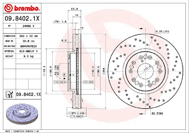 2003-2005 Lexus IS300 Disc Brake Rotor - Front (Brembo)