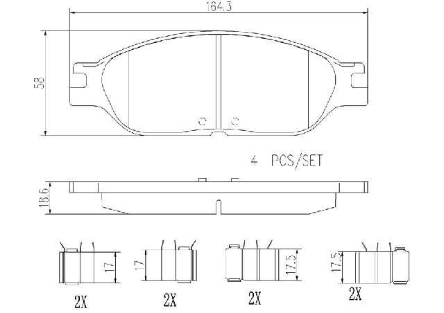1999-2003 Ford Windstar Disc Brake Pad Set - Front (Brembo)