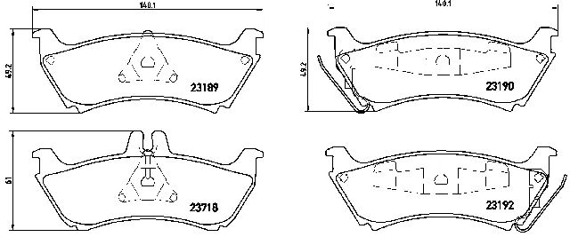 2003-2005 Mercedes-Benz ML350 Disc Brake Pad Set - Rear (Brembo)