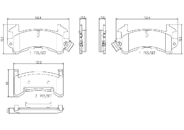 1984-1985 Cadillac Eldorado Disc Brake Pad Set - Front (Brembo)