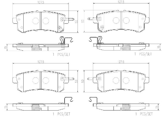 2011-2013 INFINITI QX56 Disc Brake Pad Set - Rear (Brembo)