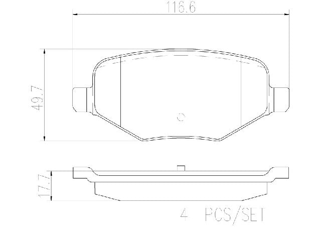 2009-2019 Ford Flex Disc Brake Pad Set - Rear (Brembo)