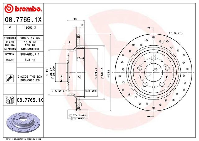 1999-2006 Volvo S80 Disc Brake Rotor - Rear (Brembo)