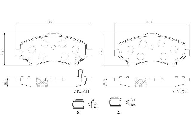 2007-2011 Dodge Nitro Disc Brake Pad Set - Front (Brembo)