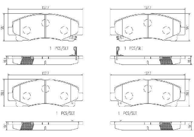 2006-2011 Honda Ridgeline Disc Brake Pad Set - Front (Brembo)