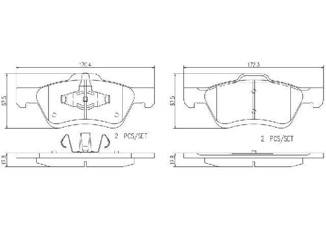 2011 Mercury Mariner Disc Brake Pad Set - Front (Brembo)